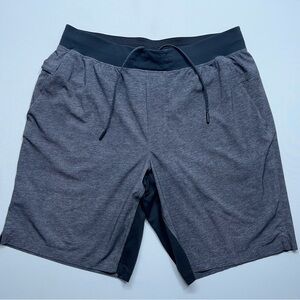 Lululemon T.H.E. Short Mens Sz Large 9" Lined LM7AAUSC Gray TRAIN HARD EVERY DAY